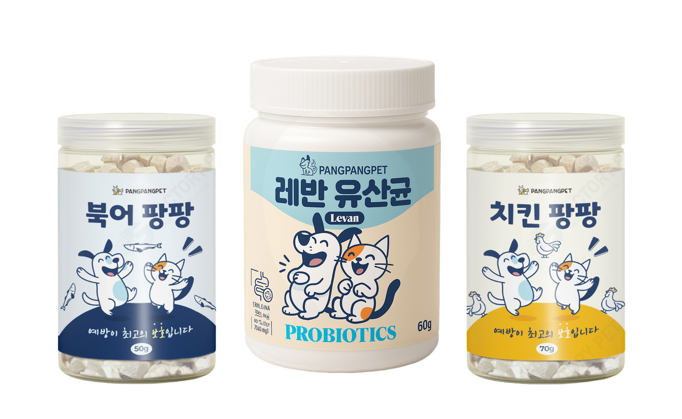 우리아이 풀케어 세트 — 레반 유산균, 북어 팡팡, 치킨 팡팡